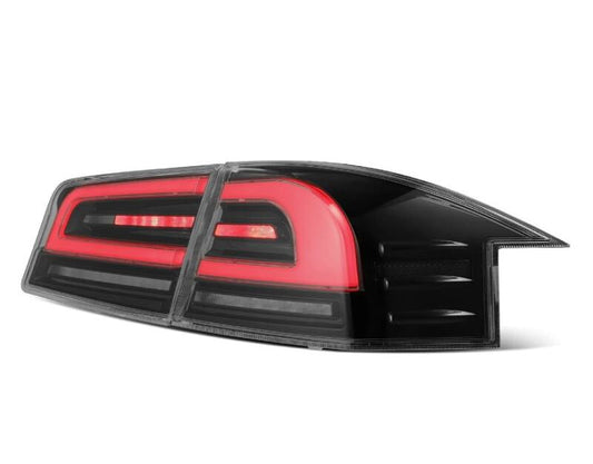 AlphaRex 601130 12-21 Tesla Model S LUXX-Series LED Tail Lights - Black/Red