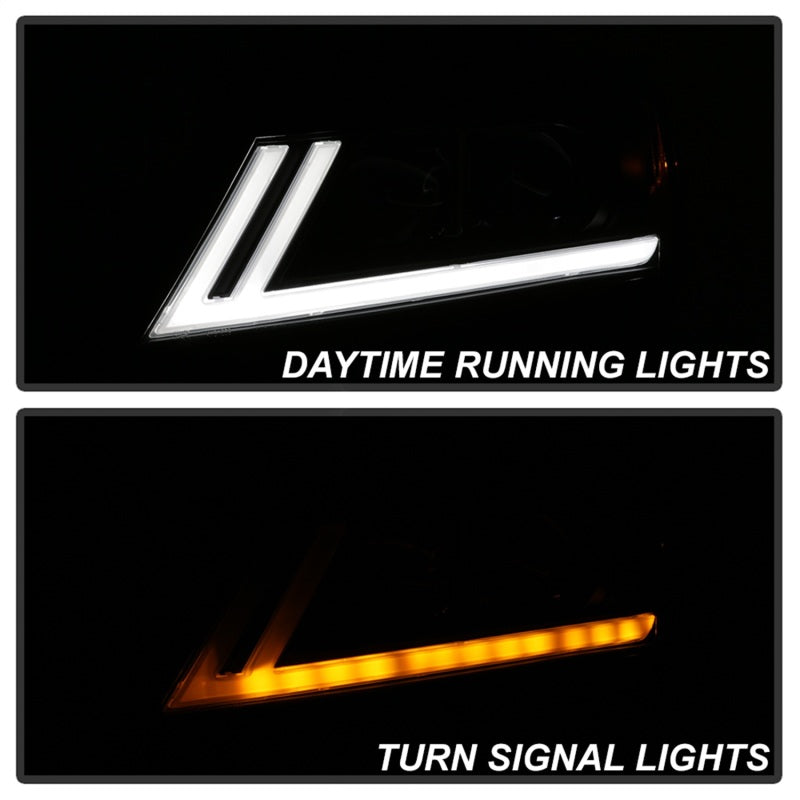 xTune 14-18 Chevy Impala (Excl Limited) DRL Halogen Proj Headlights - Blk Smk (PRO-JH-CIM15-LB-BSM) SPYDER