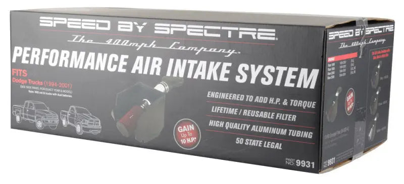 Spectre 94-01 Dodge RAM 1500/2500 V8-5.2/5.9L F/I Air Intake Kit - Polished w/Red Filter Spectre