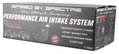 Spectre 94-01 Dodge RAM 1500/2500 V8-5.2/5.9L F/I Air Intake Kit - Polished w/Red Filter Spectre