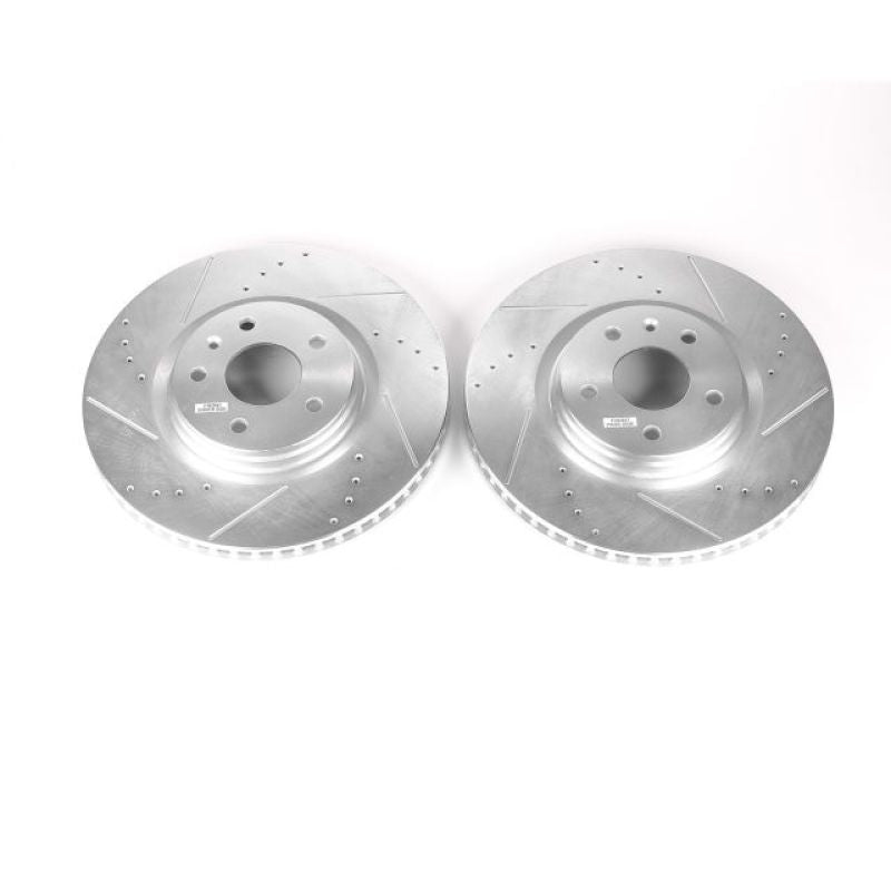 Power Stop 14-19 Chevrolet Corvette Front Evolution Drilled & Slotted Rotors - Pair PowerStop
