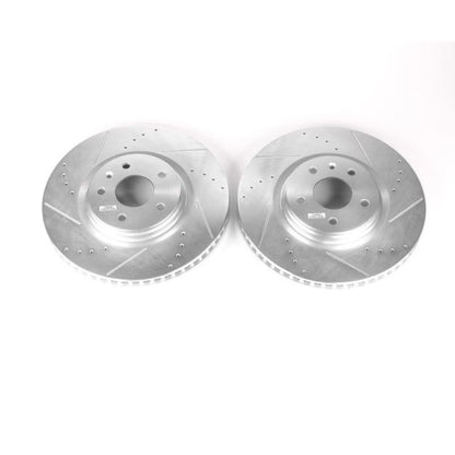 Power Stop 14-19 Chevrolet Corvette Front Evolution Drilled & Slotted Rotors - Pair PowerStop
