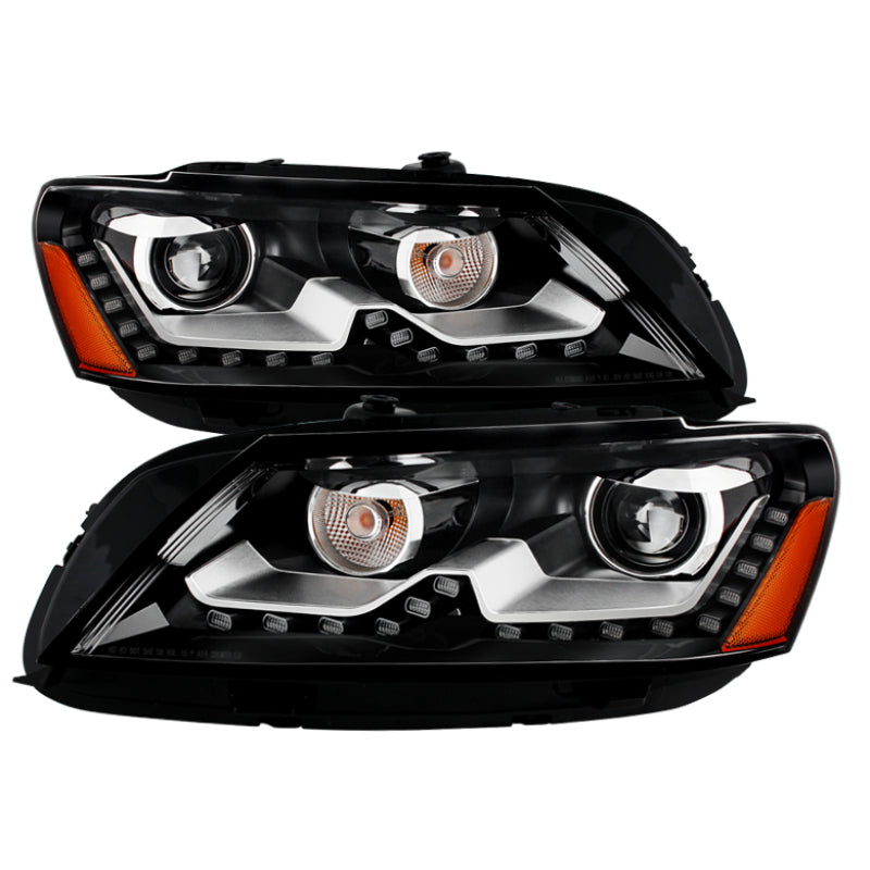 Xtune Volkswagen Passat 12-14 OE Projector Headlights Not Compatible w/ Hid Black PRO-JH-VP12-NA-BK SPYDER
