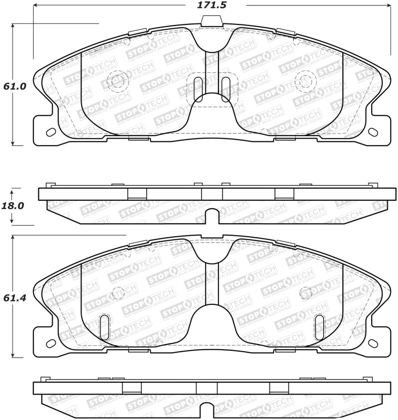 StopTech Premium Ceramic Rear Brake Pads - 308.16111