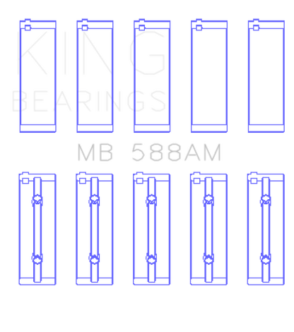 King Engine Bearings Renault C1E/E7F/K7J/C1J/C6J (Size +0.50mm) Main Bearing Set