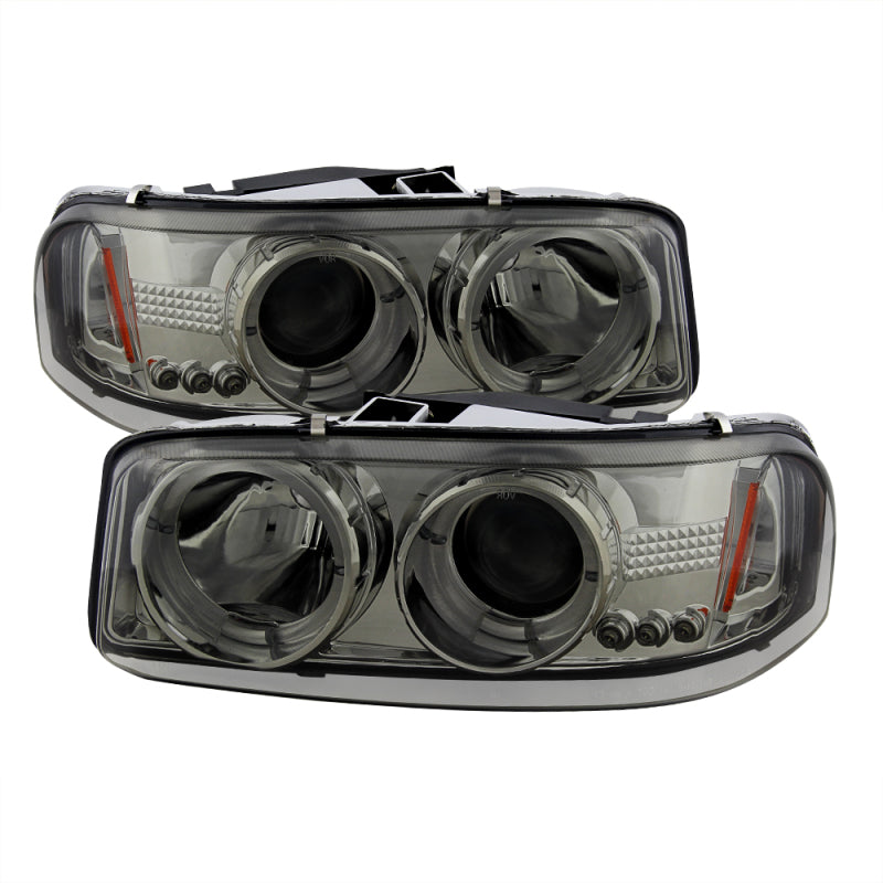 Spyder GMC Sierra 1500/2500/3500 99-06 Projector Headlights LED Halo LED Smoke PRO-YD-CDE00-HL-SMC SPYDER
