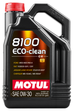 Load image into Gallery viewer, Motul 5L Synthetic Engine Oil 8100 0W30 4x5L ECO-CLEAN  ACEA C2 API SM ST.JLR 03.5007