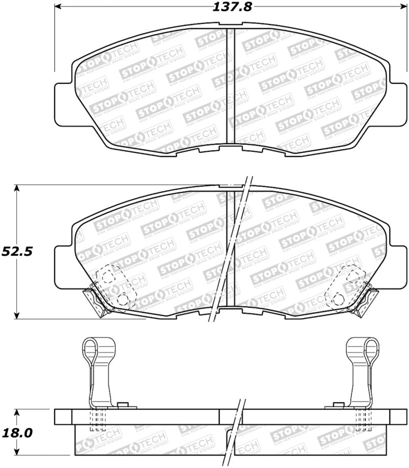 StopTech Premium Ceramic Brake Pads - 308.04650