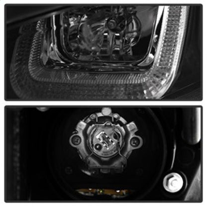 Spyder Volkswagen Golf VII 14-16 Projector Headlights DRL LED Blk Stripe Blk PRO-YD-VG15-BLK-DRL-BK SPYDER