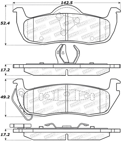StopTech Sport Brake Pads w/Shims and Hardware - Rear Stoptech