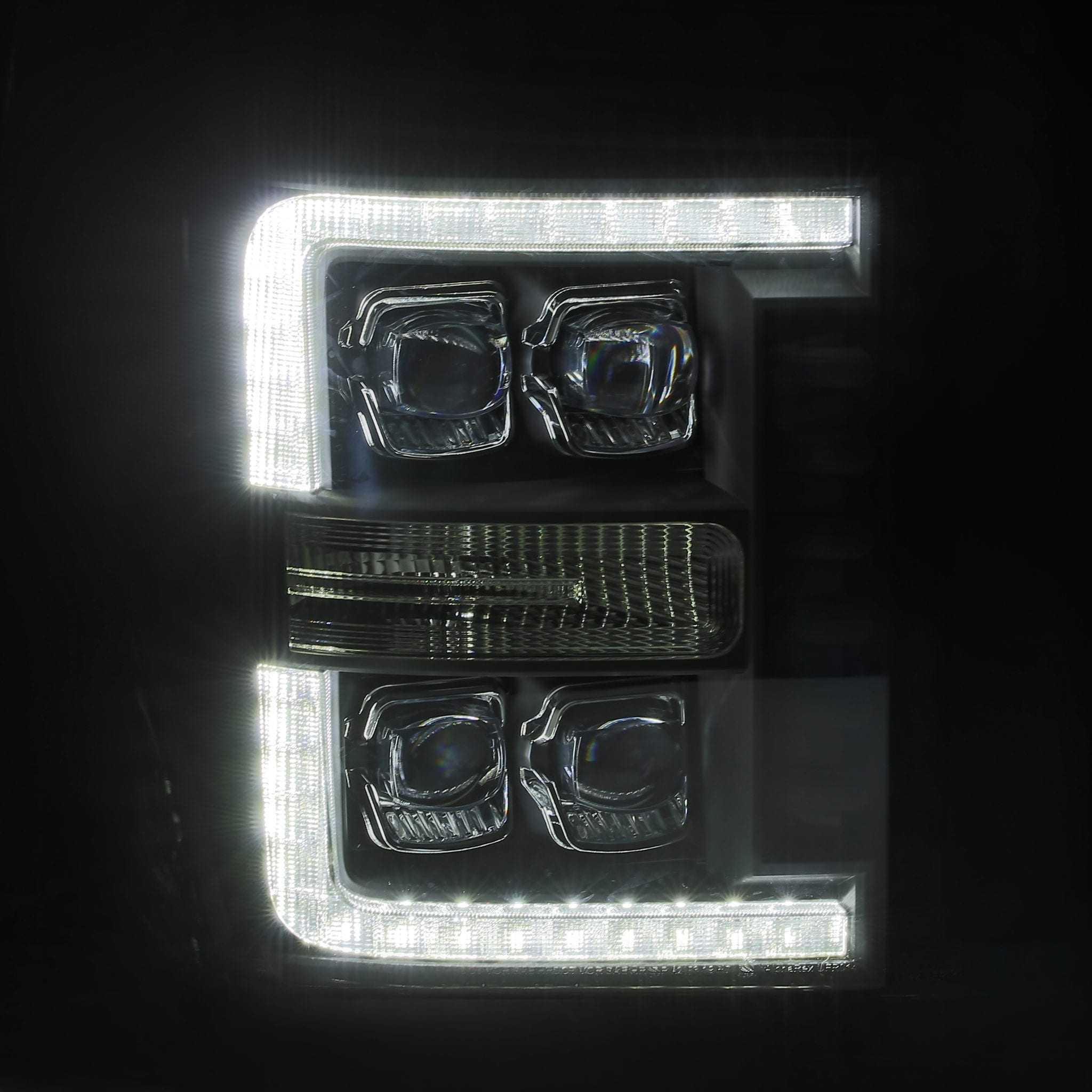 AlphaRex 11-16 Ford Super Duty NOVA-Series LED Projector Headlights Alpha-Black - 880147