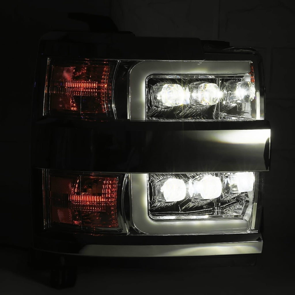 AlphaRex 880228 15-19 Chevrolet Silverado 2500HD/3500HD MK II NOVA-Series LED Projector Headlights Chrome - 880228