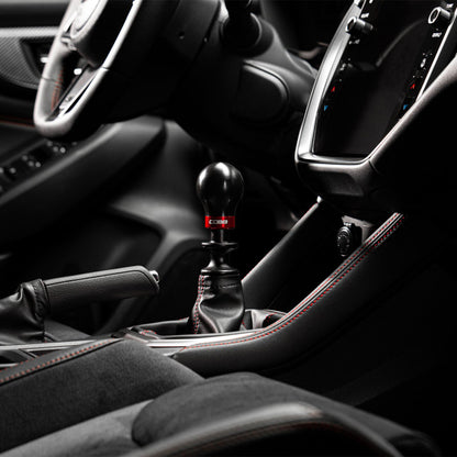 COBB Subaru 6-Speed Weighted COBB Shift Knob - Black (Incl. Both Red + Blk Collars) 213360-BK