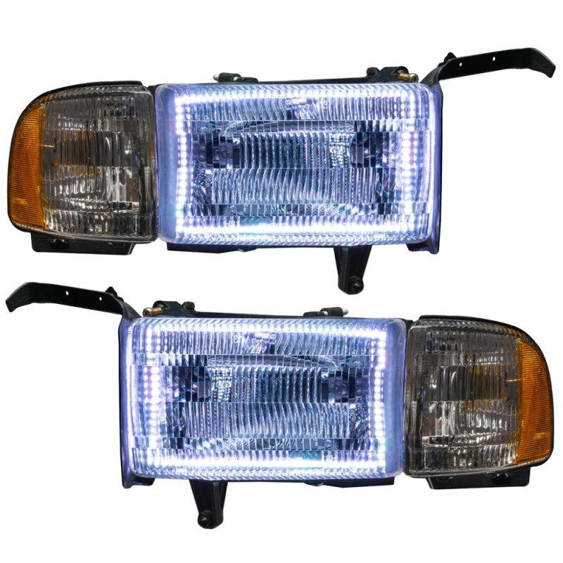 Oracle 94-02 Dodge Ram Pre-Assembled Halo Headlights - ColorSHIFT w/ BC1 Controller SEE WARRANTY