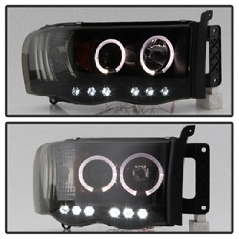 Spyder Dodge Ram 1500 02-05 03-05 Projector Headlights LED Halo LED Blk Smke PRO-YD-DR02-HL-BSM SPYDER