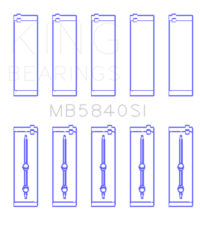 King Chrysler / Dodge Gen 3 Hemi 5.7L / 6.1L / 6.4L (Size 0.5) Crankshaft Main Bearing Set of 5 King Engine Bearings