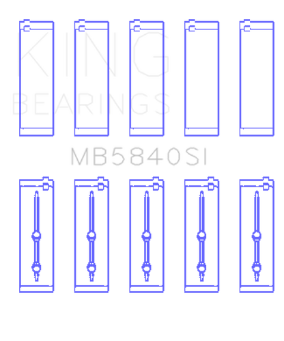 King Chrysler / Dodge Gen 3 Hemi 5.7L / 6.1L / 6.4L (Size 0.5) Crankshaft Main Bearing Set of 5 King Engine Bearings