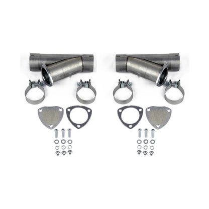 Granatelli 3.0in Aluminized Mild Steel Manual Dual Exhaust Cutout w/Slip Fit & Band Clamps Granatelli Motor Sports