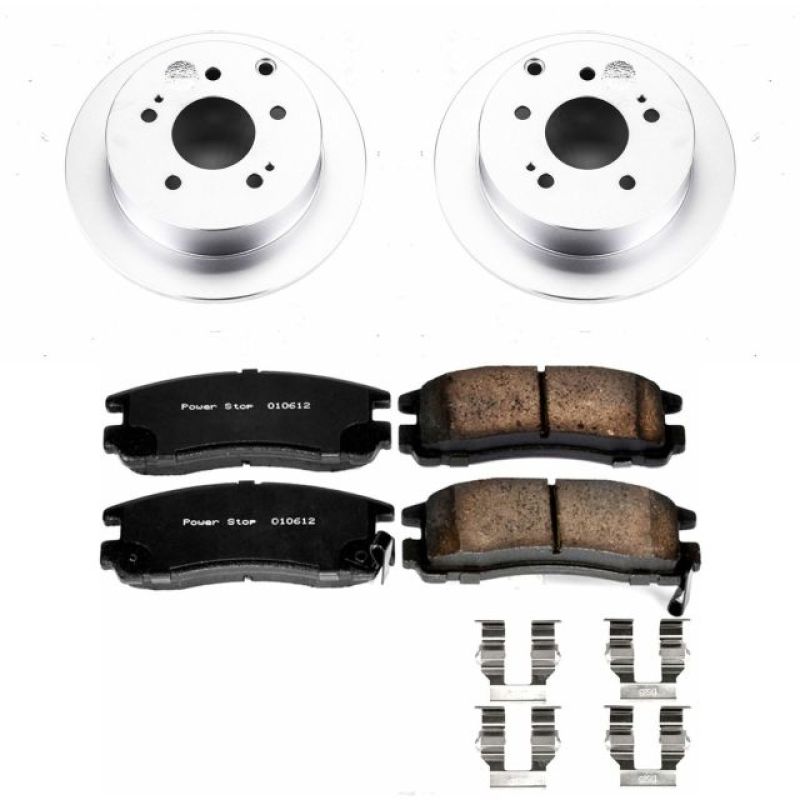Power Stop 06-12 Mitsubishi Eclipse Rear Z17 Evolution Geomet Coated Brake Kit PowerStop