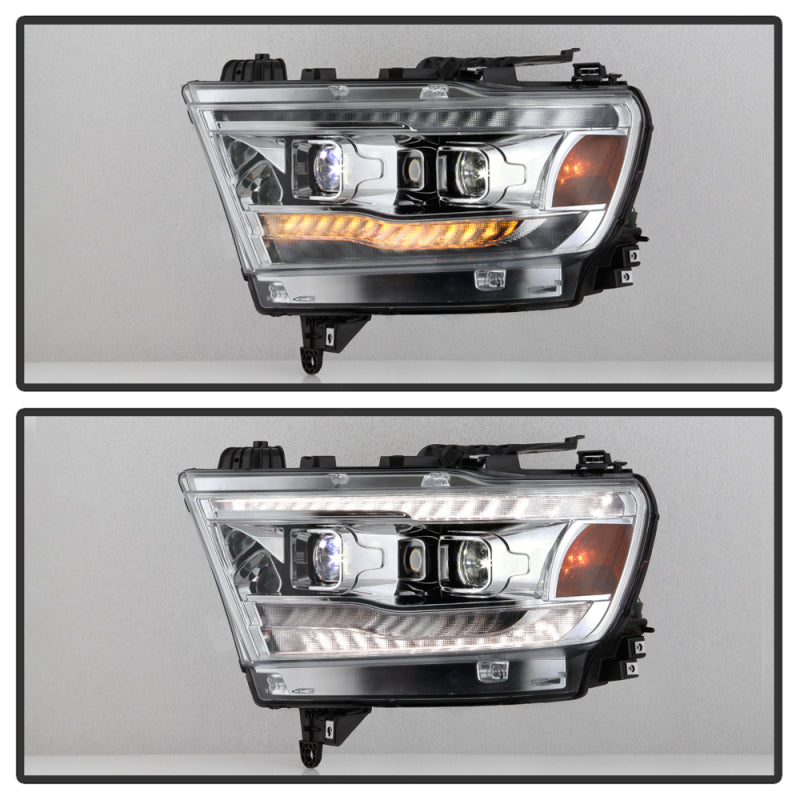 Spyder Dodge Ram 19-20 Halogen Model Only Projector Headlights Chrome PRO-YD-DR19HALAP-SEQ-C