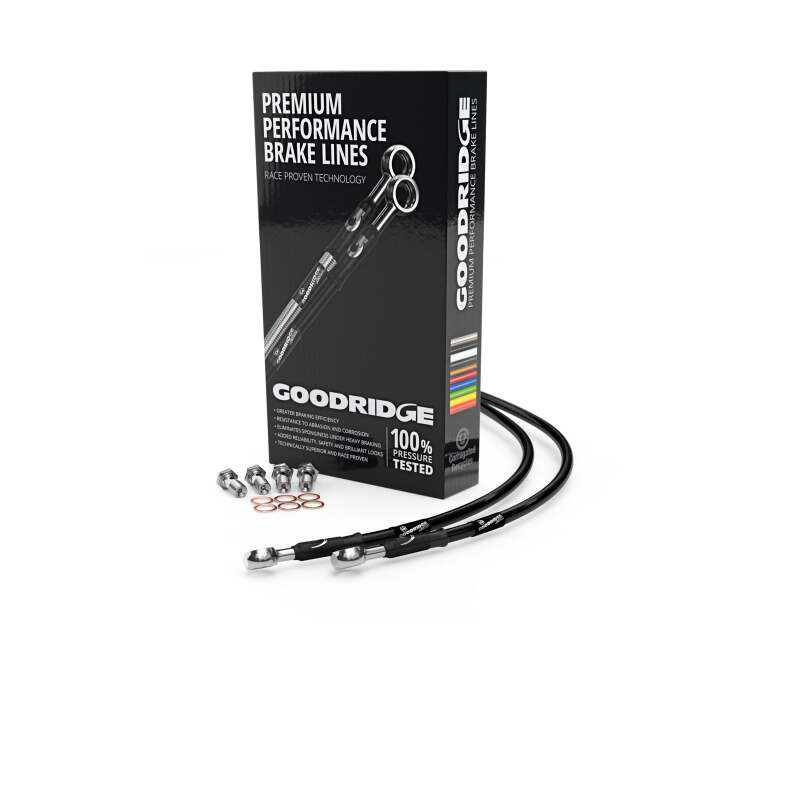 Goodridge 73-77 Suzuki GT750K-B Black Front SS Brake Lines Goodridge