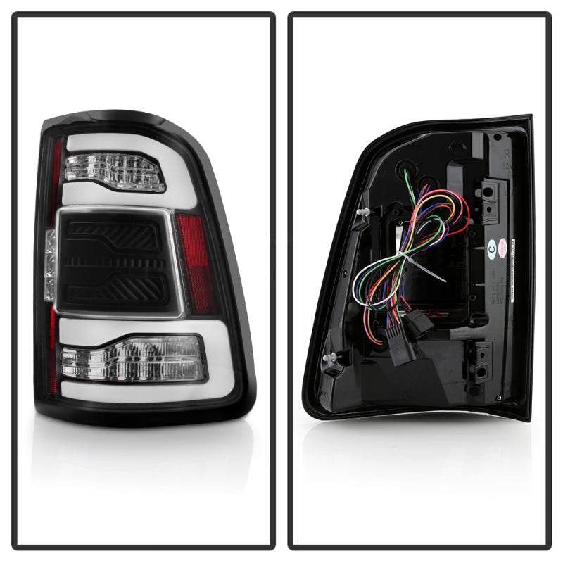 Spyder Dodge RAM 1500 19-21 Factory LED Model LED Tail Lights - Red Clear ALT-YD-DR19LED-SEQ-BK SPYDER