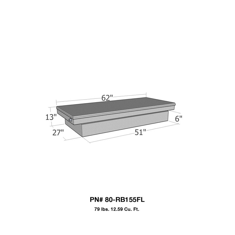 Westin/Brute Full Lid Mid Size/Down Size XOver LB & SB wide & shallow - Aluminum