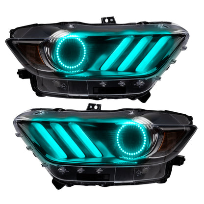 Oracle 15-17 Ford Mustang V6/GT/Shelby DRL Upgrade w/ Halo Kit - ColorSHIFT w/ BC1 Controller ORACLE Lighting