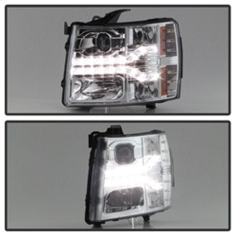 Spyder Chevy Silverado 1500 07-13 V2 Projector Headlights - LED DRL - Chrome PRO-YD-CS07V2-DRL-C SPYDER