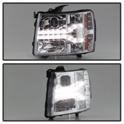 Spyder Chevy Silverado 1500 07-13 V2 Projector Headlights - LED DRL - Chrome PRO-YD-CS07V2-DRL-C SPYDER