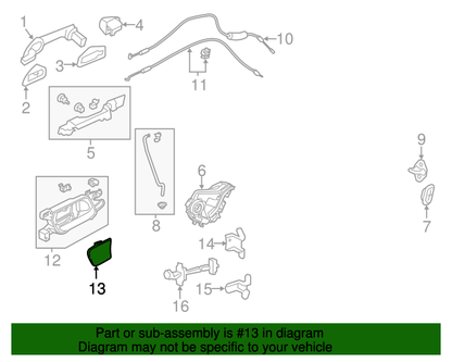 OEM (13-18) Honda/Accord  Front Right Handle Cap (72121-T2A-A01ZA) X1
