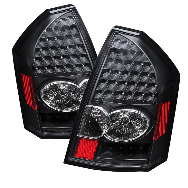 Xtune Chrysler 300 05-07 LED Tail Lights Black ALT-JH-CHR305-LED-BK SPYDER