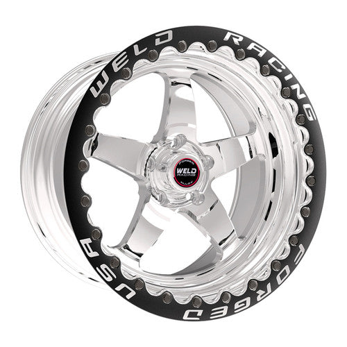 Weld S71 17x10 / 5x120mm BP / 7.2in. BS Polished Wheel 3.18in (High Pad) - Black Single Beadlock
