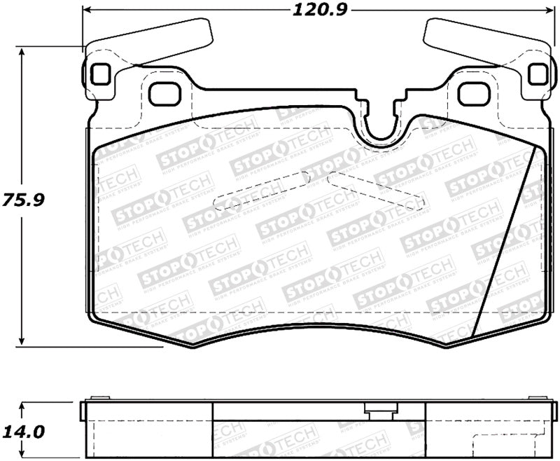 StopTech Premium Ceramic Front Brake Pads - 308.14030 Stoptech