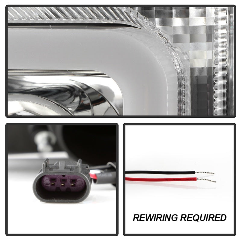 Spyder 17-18 Ford F250/F350/F450 Halogen Model Only -White Light Bar- Chrome- PRO-YD-FS17HALSI-C SPYDER