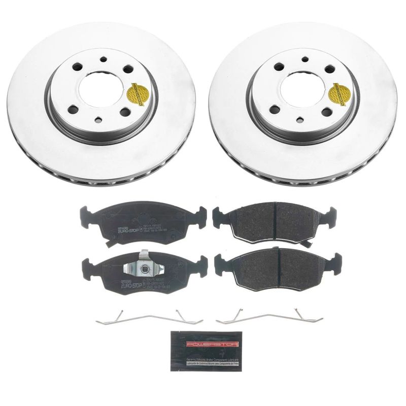Power Stop 12-18 Fiat 500 Front Euro-Stop Brake Kit PowerStop