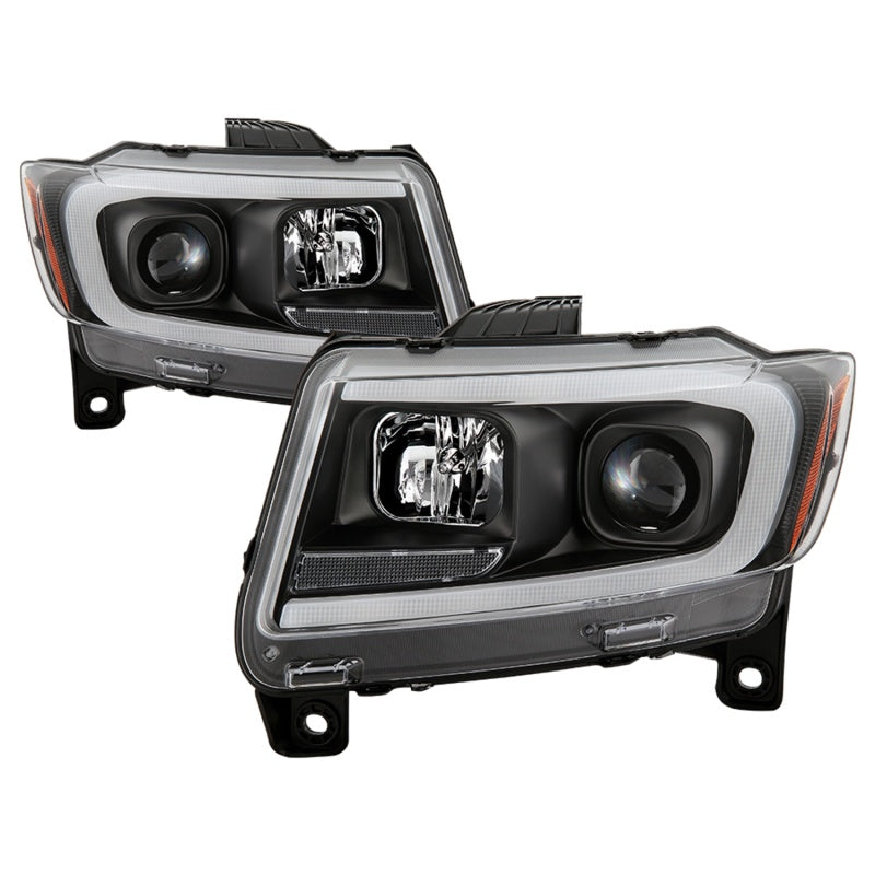 Spyder 11-13 Jeep Grand Cherokee - Light Bar Proj Headlights - Halo Model - Blk - PRO-YD-JGC11-LB-BK SPYDER
