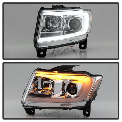 Spyder 11-13 Jeep Grand Cherokee - Light Bar Proj Headlights - Halo Model - Chro - PRO-YD-JGC11-LB-C SPYDER