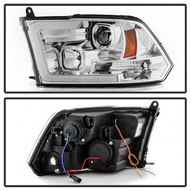 Spyder 09-16 Dodge Ram 1500 Ver 2 Proj Headlight - Light Bar Turn Signal - Chro - PRO-YD-DR09V2-SB-C SPYDER