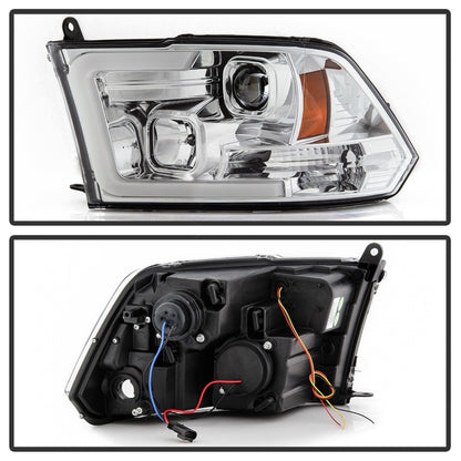 Spyder 09-16 Dodge Ram 1500 Ver 2 Proj Headlight - Light Bar Turn Signal - Chro - PRO-YD-DR09V2-SB-C SPYDER