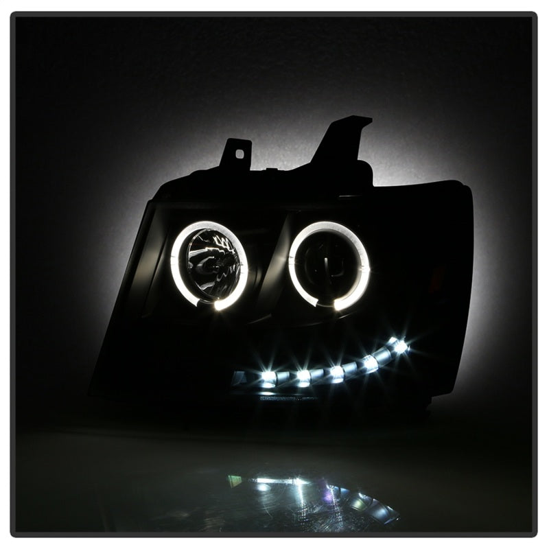 Spyder Chevy Suburban 1500 07-14 Projector Headlights LED Halo LED All Black PRO-YD-CSUB07-HL-BKV2 SPYDER