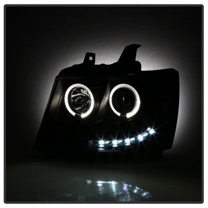 Spyder Chevy Suburban 1500 07-14 Projector Headlights LED Halo LED All Black PRO-YD-CSUB07-HL-BKV2 SPYDER