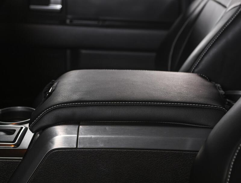 PRP 10-14 Ford Raptor  Center Console Cover- Black with Silver Stitch B107-06