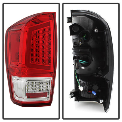 xTune 16-18 Toyota Tacoma Light Bar LED Tail Lights - Chrome (ALT-JH-TTA16-LBLED-C) SPYDER
