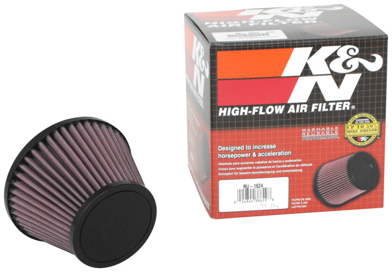 K&N Universal Clamp-On Air Filter 2.375in Flg ID x 5.21875in B OD x 3.5in T OD x 3.75in H K&N Engineering