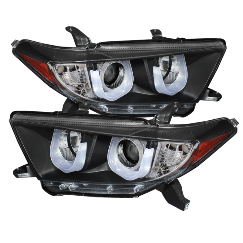 Spyder Toyota Highlander 11-13 Projector Headlights 3D DRL Blk PRO-YD-THLAN11-3DDRL-BK SPYDER