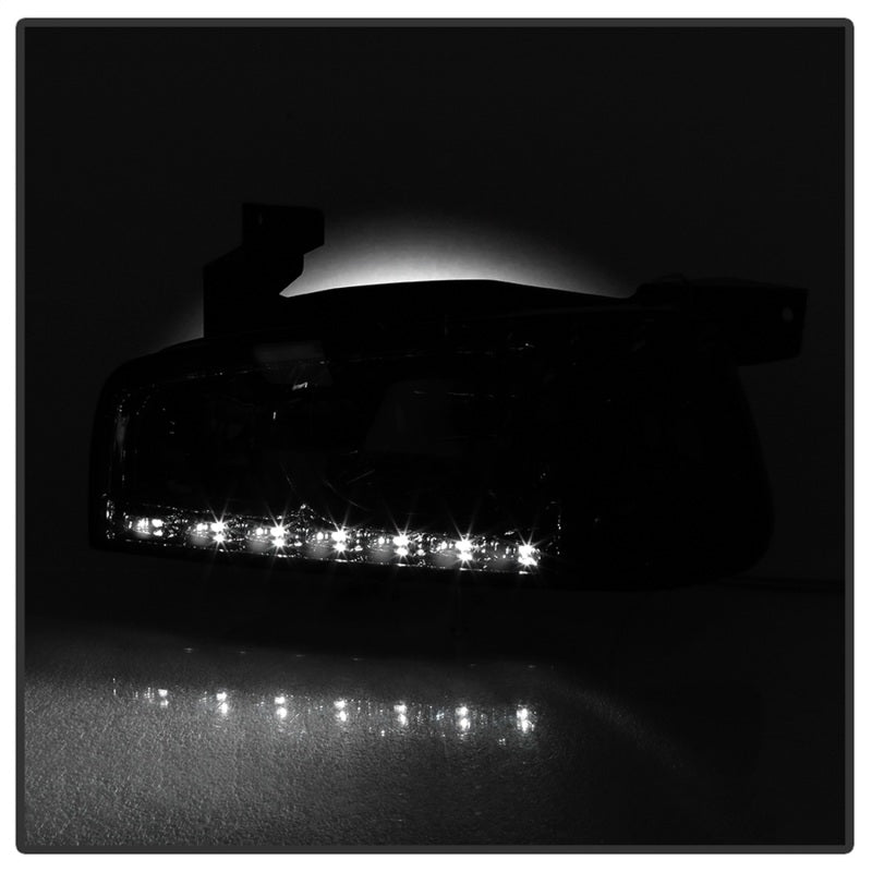 Xtune Dodge Charger 06-10 1Pc LED Crystal Headlights Chrome HD-ON-DCH05-1PC-LED-C SPYDER