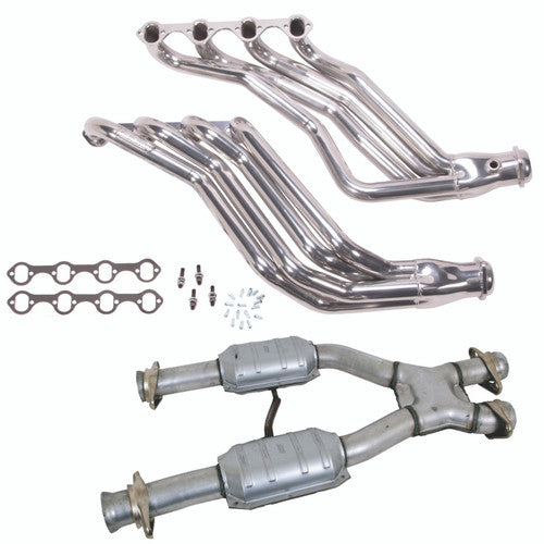 BBK 86-04 Ford Mustang Coyote Swap 1-3/4in Headers w/High Flow Catted X-Pipe (Silver Ceramic) 16343