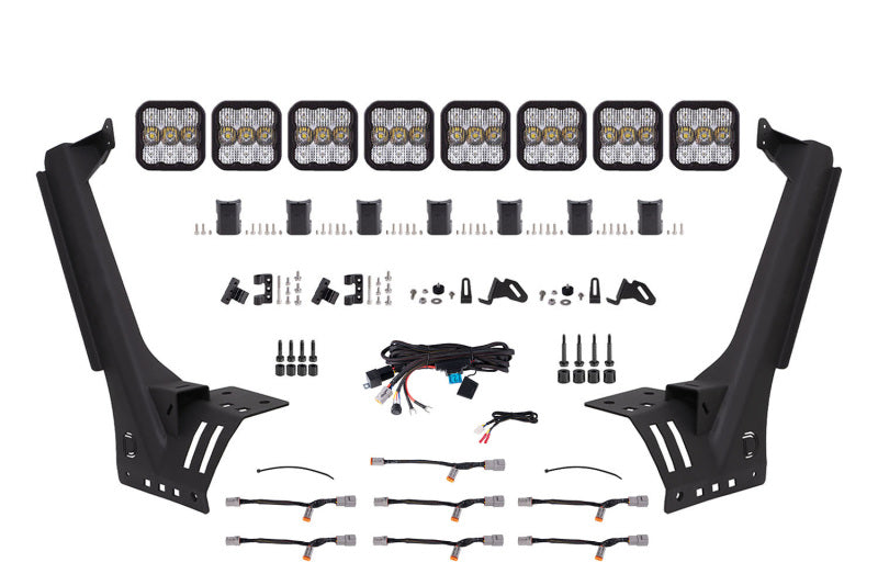 Diode Dynamics DD7262 SS5 Sport white combo CrossLink windshield lightbar kit for Jeep Wrangler JL