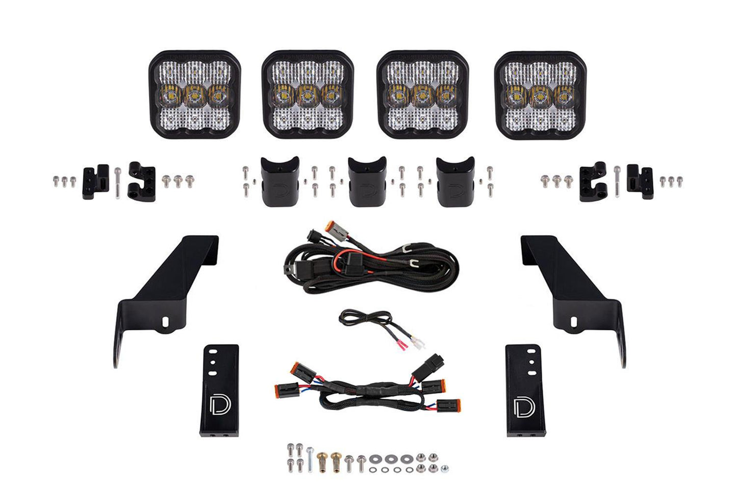 Diode Dynamics DD7268 SS5 Pro white combo CrossLink windshield lightbar kit for Jeep Wrangler JL and Gladiator JT